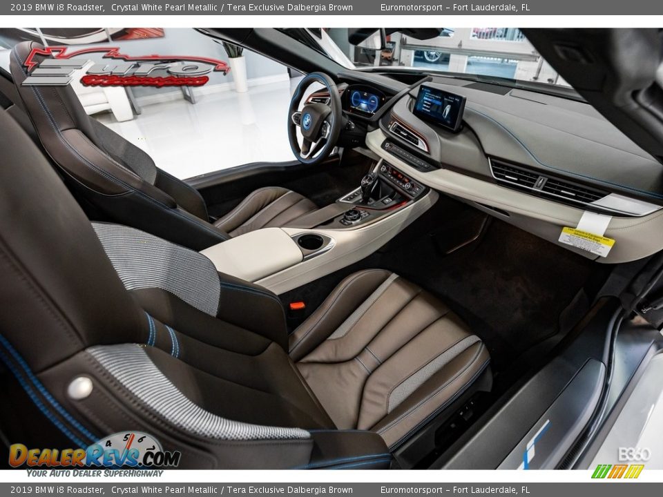2019 BMW i8 Roadster Crystal White Pearl Metallic / Tera Exclusive Dalbergia Brown Photo #23