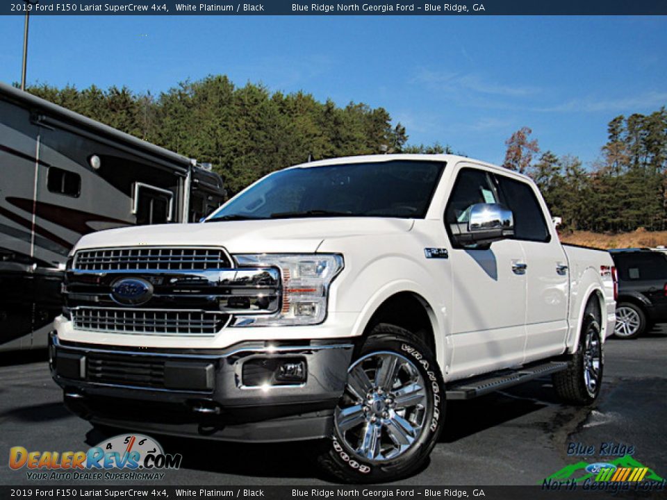 2019 Ford F150 Lariat SuperCrew 4x4 White Platinum / Black Photo #1