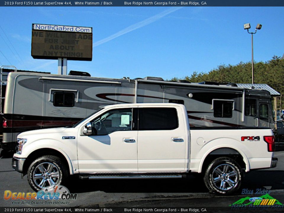 2019 Ford F150 Lariat SuperCrew 4x4 White Platinum / Black Photo #2
