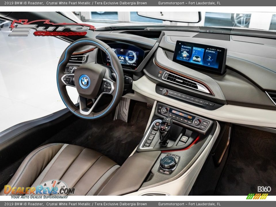 2019 BMW i8 Roadster Crystal White Pearl Metallic / Tera Exclusive Dalbergia Brown Photo #27