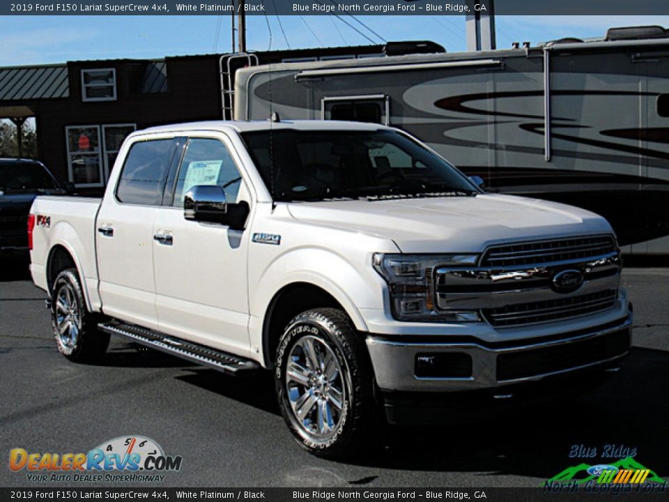 2019 Ford F150 Lariat SuperCrew 4x4 White Platinum / Black Photo #7