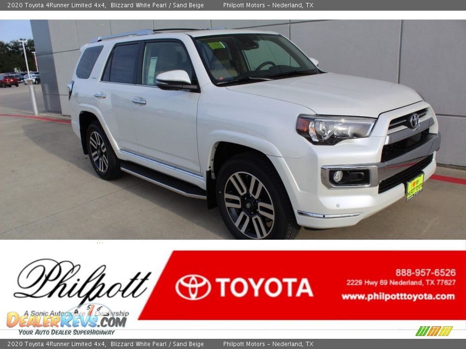 2020 Toyota 4Runner Limited 4x4 Blizzard White Pearl / Sand Beige Photo #1