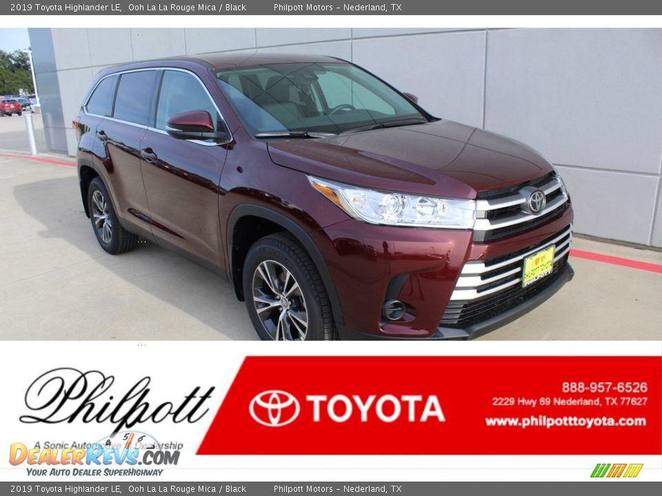 2019 Toyota Highlander LE Ooh La La Rouge Mica / Black Photo #1