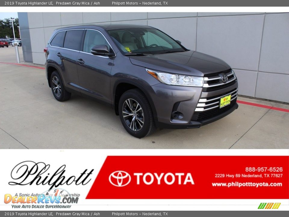 2019 Toyota Highlander LE Predawn Gray Mica / Ash Photo #1