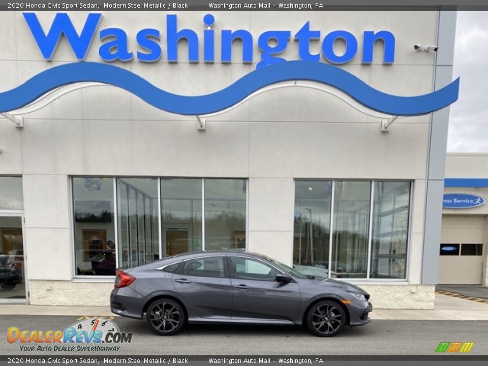 2020 Honda Civic Sport Sedan Modern Steel Metallic / Black Photo #1