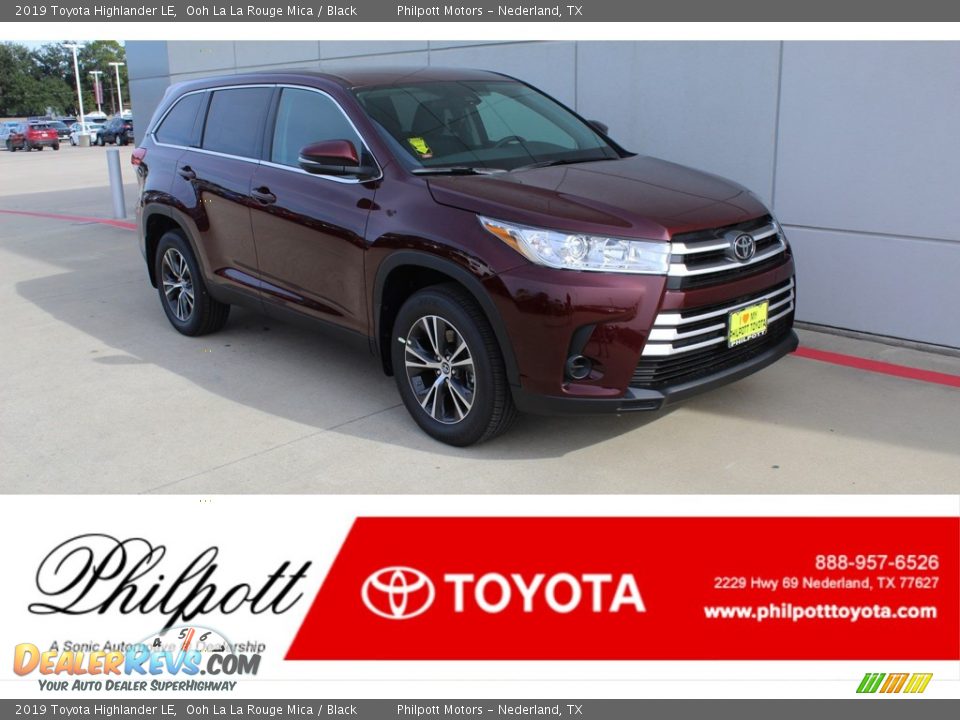 2019 Toyota Highlander LE Ooh La La Rouge Mica / Black Photo #1