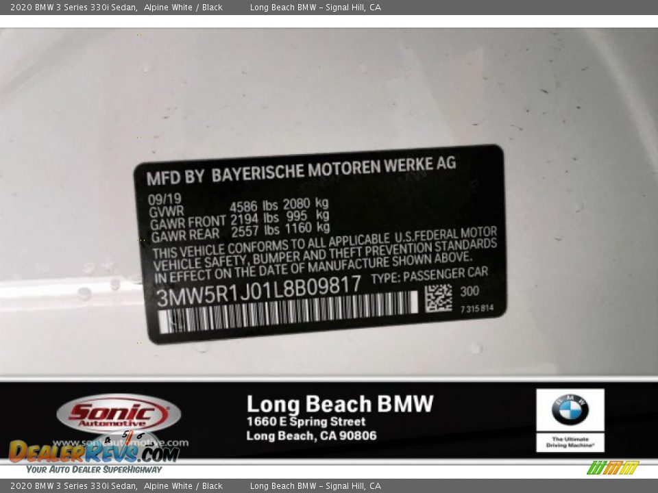 2020 BMW 3 Series 330i Sedan Alpine White / Black Photo #11