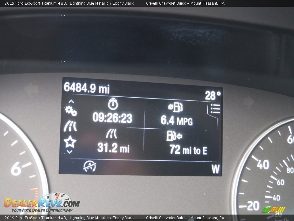 2019 Ford EcoSport Titanium 4WD Lightning Blue Metallic / Ebony Black Photo #35
