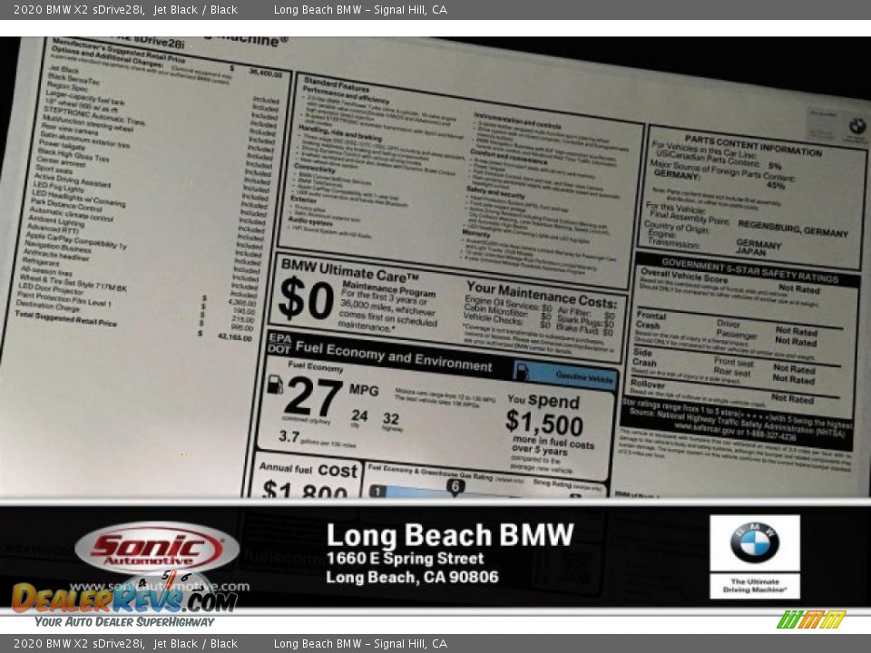 2020 BMW X2 sDrive28i Jet Black / Black Photo #10