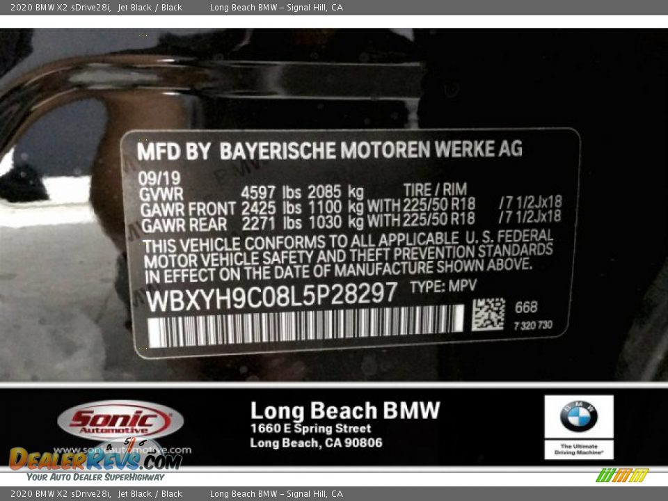 2020 BMW X2 sDrive28i Jet Black / Black Photo #11