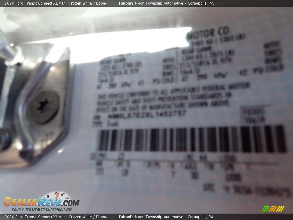 2020 Ford Transit Connect XL Van Frozen White / Ebony Photo #9