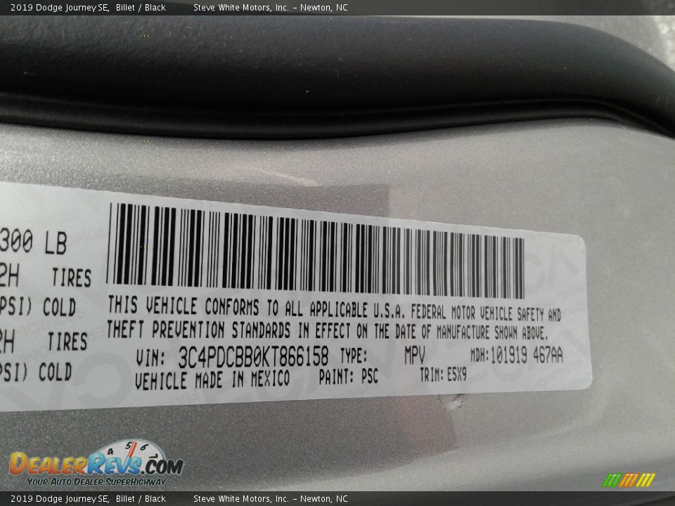 2019 Dodge Journey SE Billet / Black Photo #32