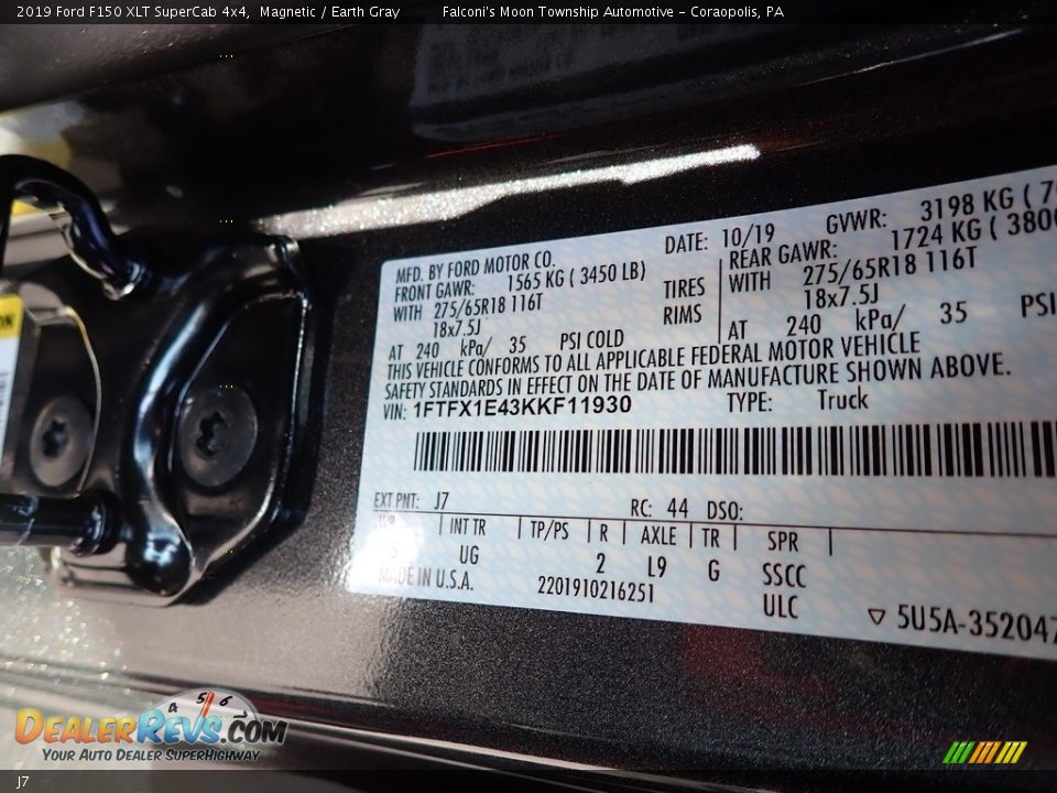 Ford Color Code J7 Magnetic