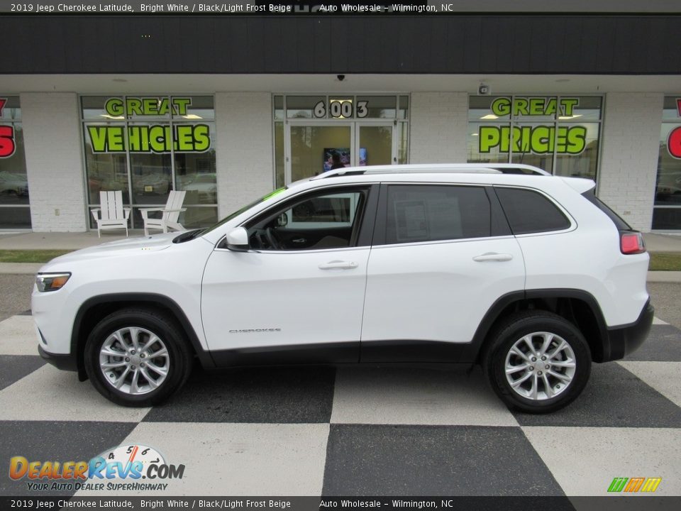 2019 Jeep Cherokee Latitude Bright White / Black/Light Frost Beige Photo #1