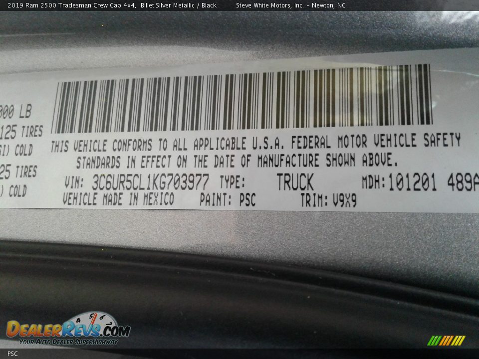 Ram Color Code PSC Billet Silver Metallic