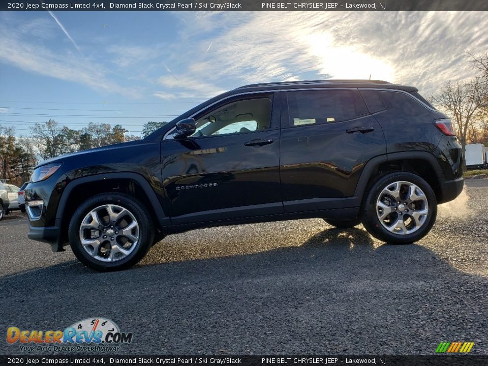 2020 Jeep Compass Limted 4x4 Diamond Black Crystal Pearl / Ski Gray/Black Photo #3