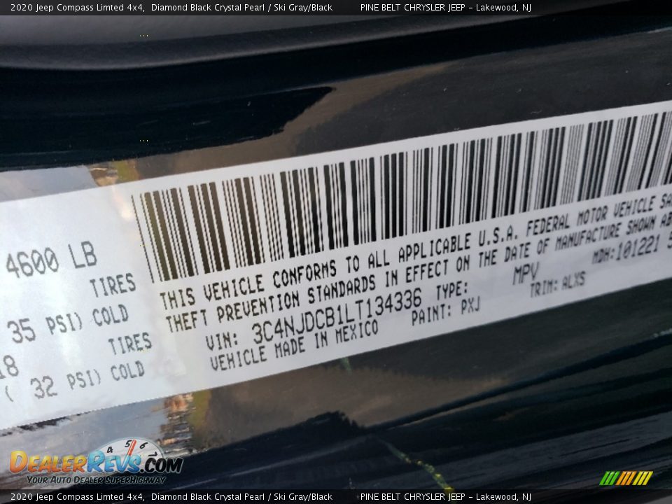 2020 Jeep Compass Limted 4x4 Diamond Black Crystal Pearl / Ski Gray/Black Photo #9