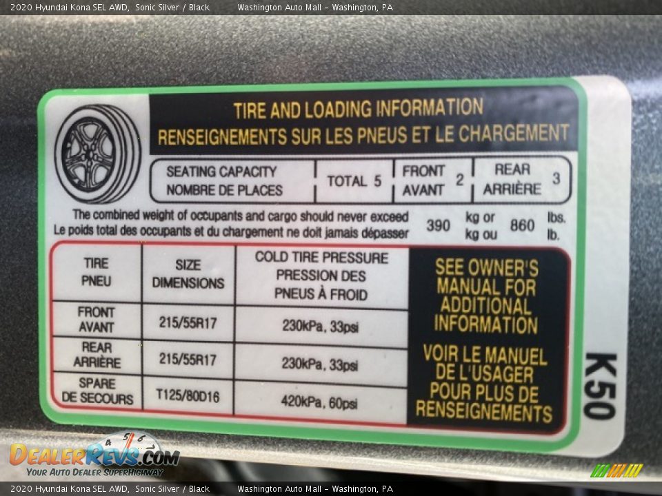 2020 Hyundai Kona SEL AWD Sonic Silver / Black Photo #9