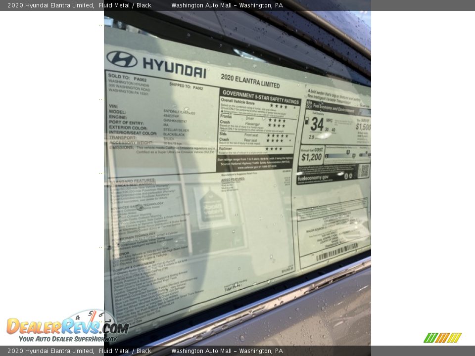2020 Hyundai Elantra Limited Fluid Metal / Black Photo #16