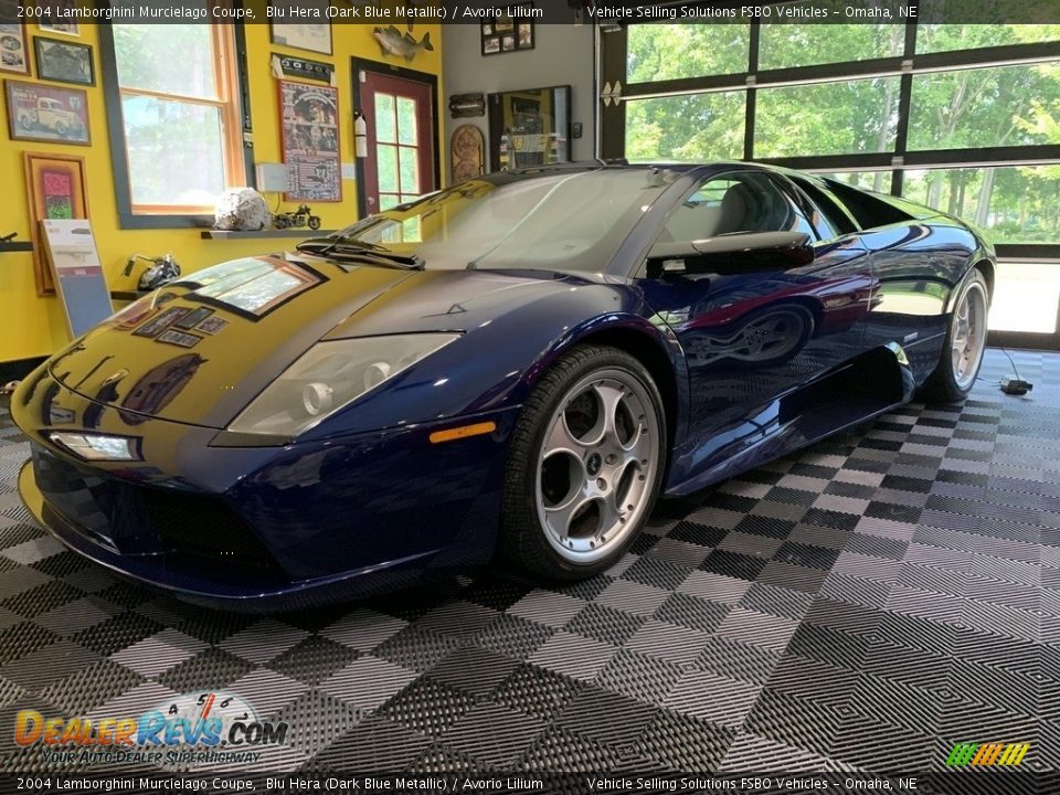 Blu Hera (Dark Blue Metallic) 2004 Lamborghini Murcielago Coupe Photo #13