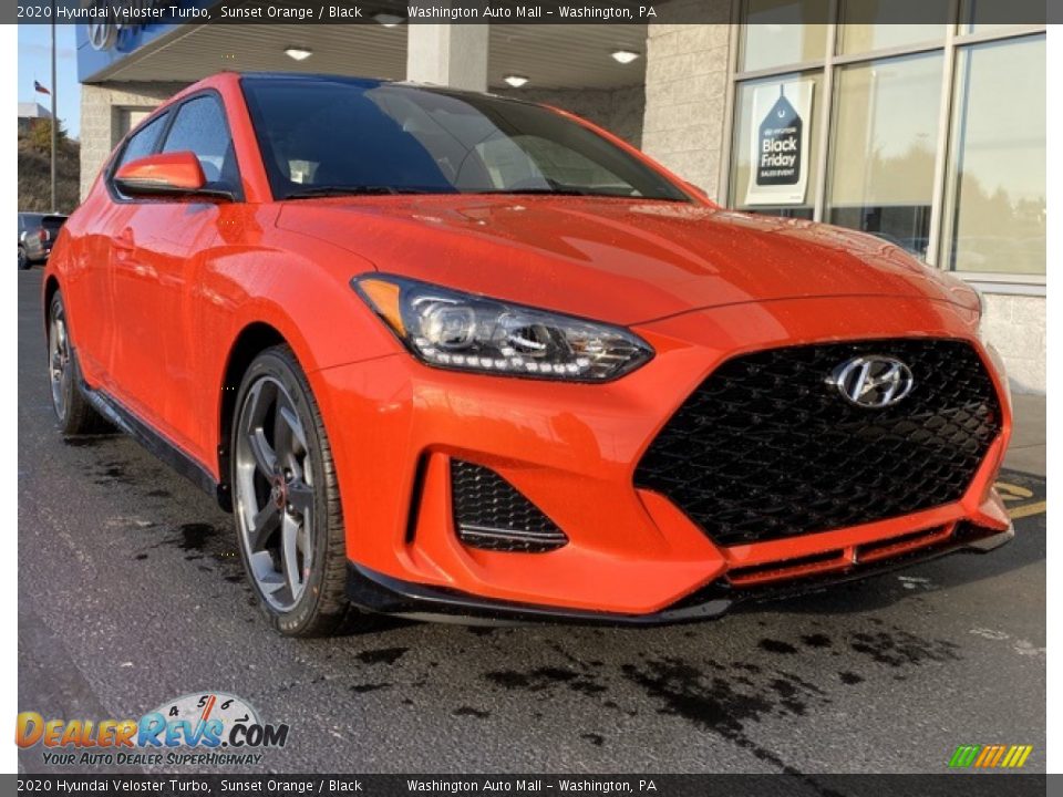 2020 Hyundai Veloster Turbo Sunset Orange / Black Photo #1