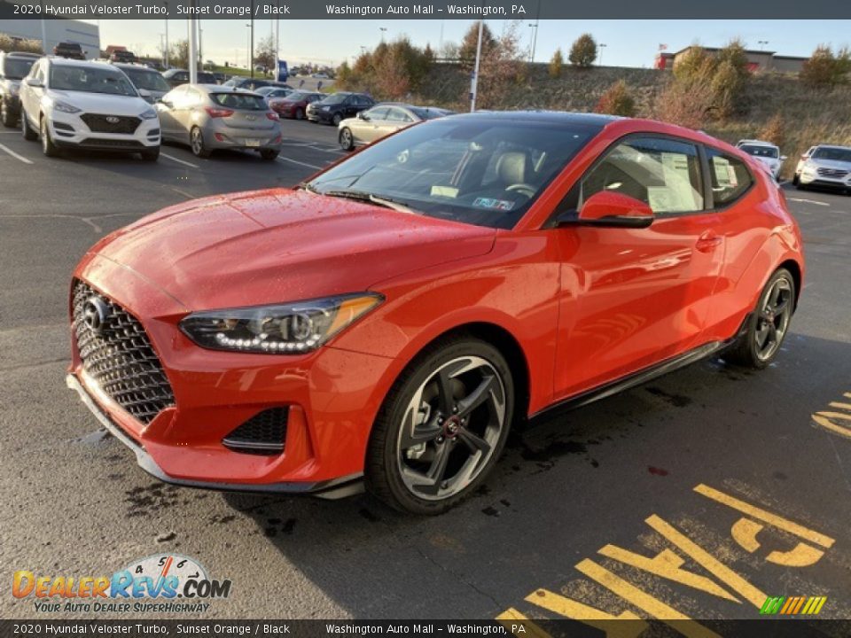 2020 Hyundai Veloster Turbo Sunset Orange / Black Photo #7