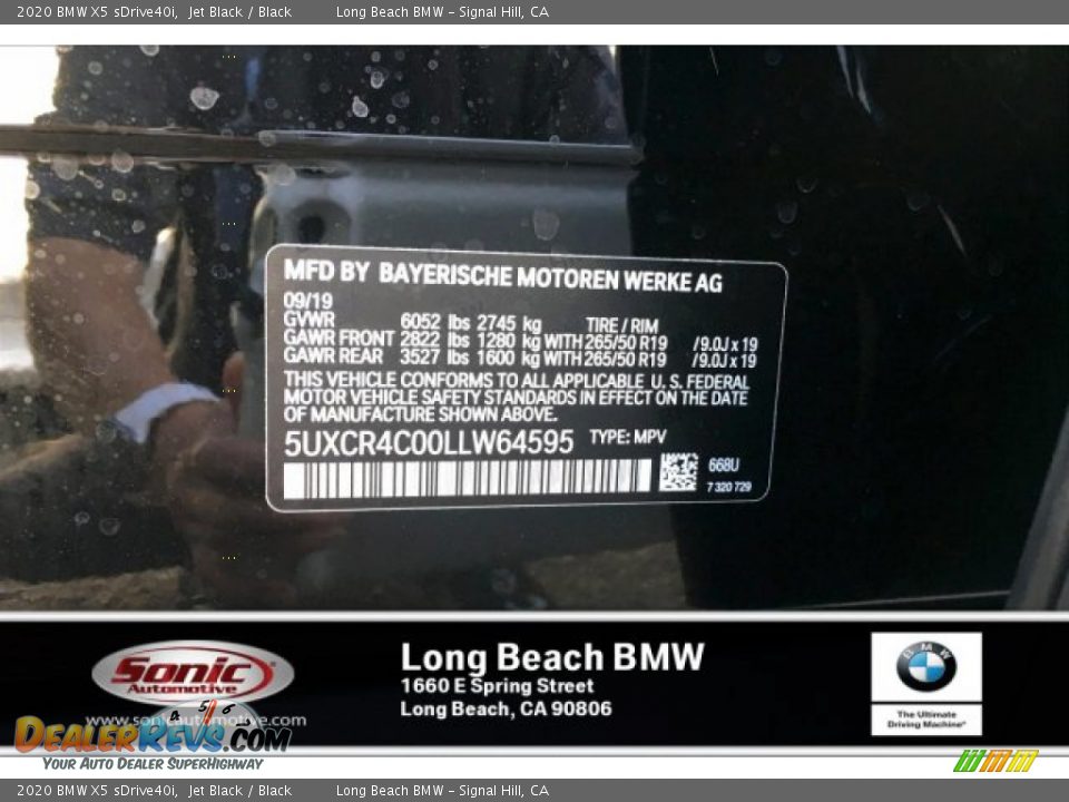 2020 BMW X5 sDrive40i Jet Black / Black Photo #11