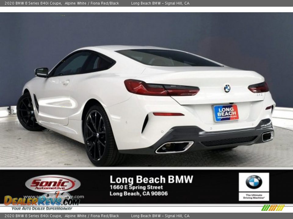 2020 BMW 8 Series 840i Coupe Alpine White / Fiona Red/Black Photo #2