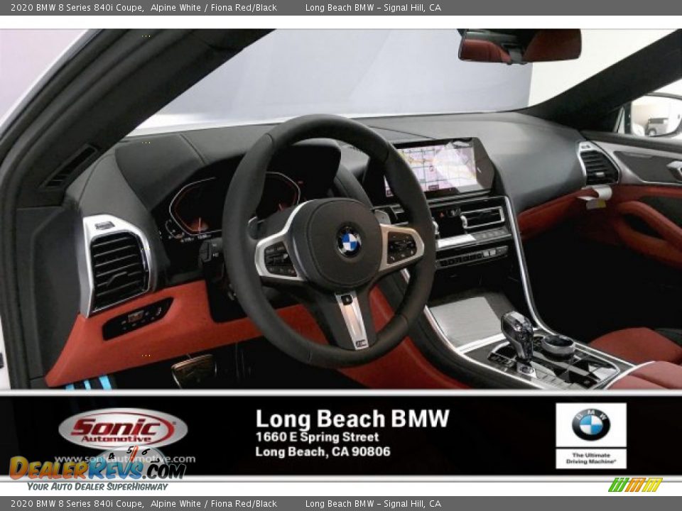 2020 BMW 8 Series 840i Coupe Alpine White / Fiona Red/Black Photo #4