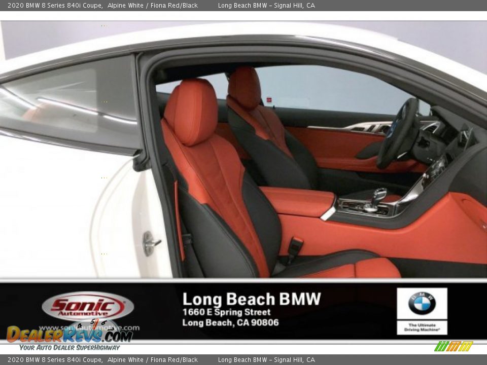 2020 BMW 8 Series 840i Coupe Alpine White / Fiona Red/Black Photo #7