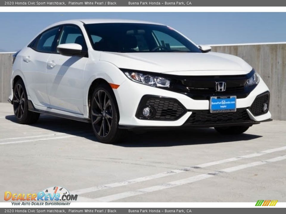 2020 Honda Civic Sport Hatchback Platinum White Pearl / Black Photo #1