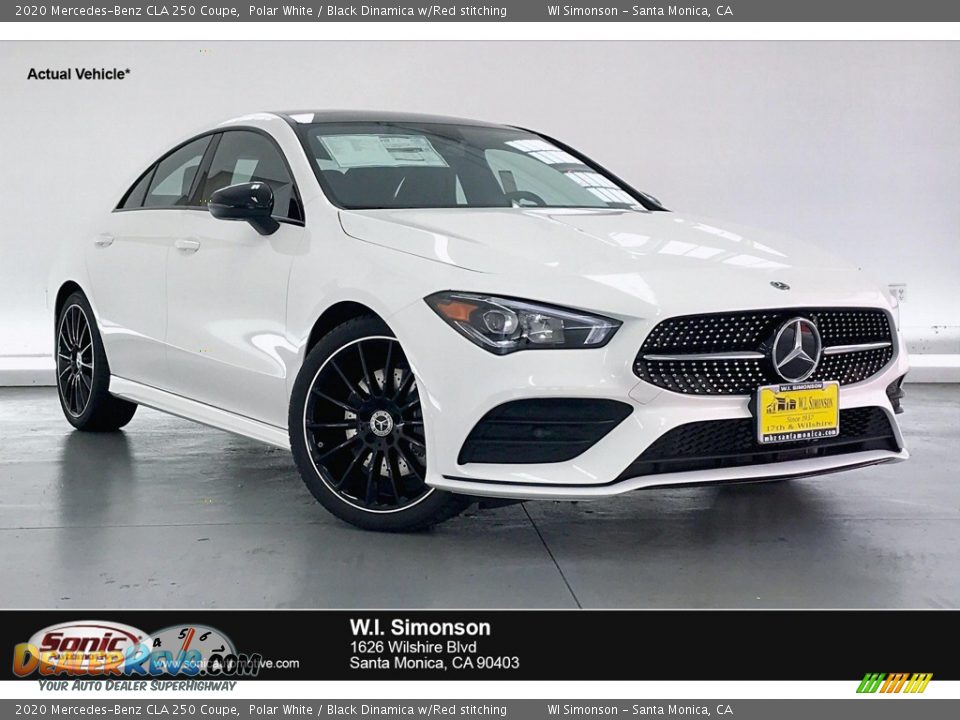 2020 Mercedes-Benz CLA 250 Coupe Polar White / Black Dinamica w/Red stitching Photo #1