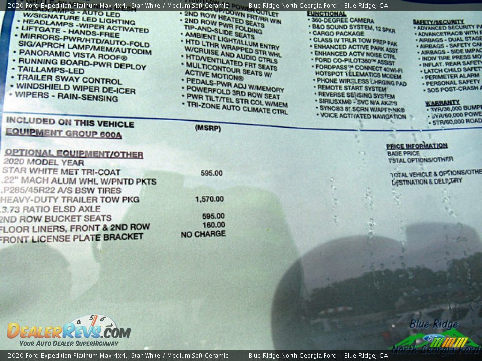 2020 Ford Expedition Platinum Max 4x4 Star White / Medium Soft Ceramic Photo #33