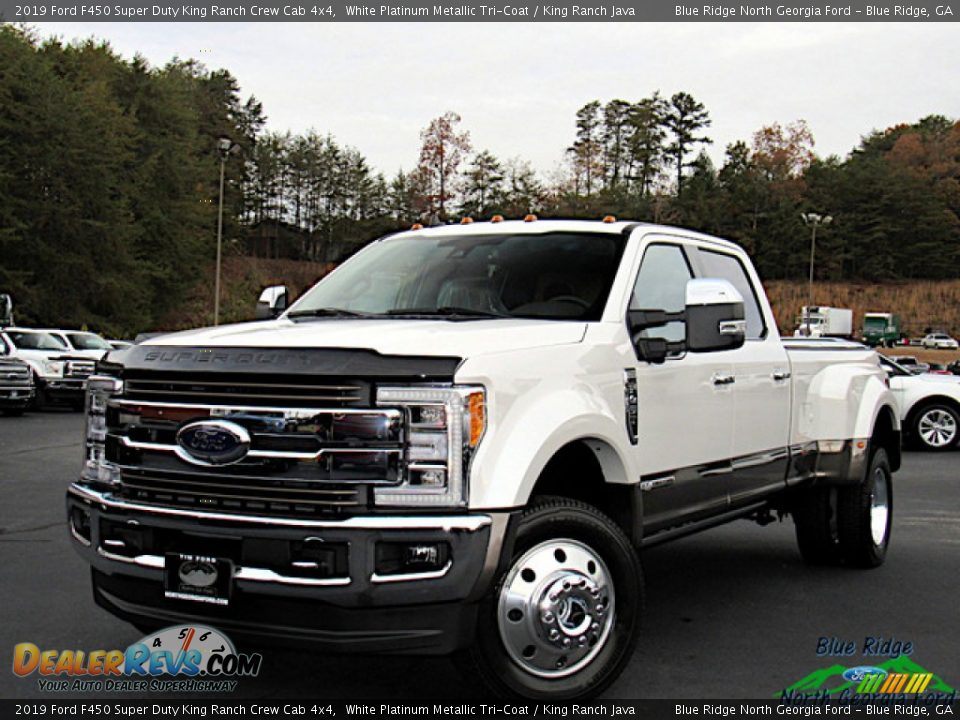 2019 Ford F450 Super Duty King Ranch Crew Cab 4x4 White Platinum Metallic Tri-Coat / King Ranch Java Photo #1