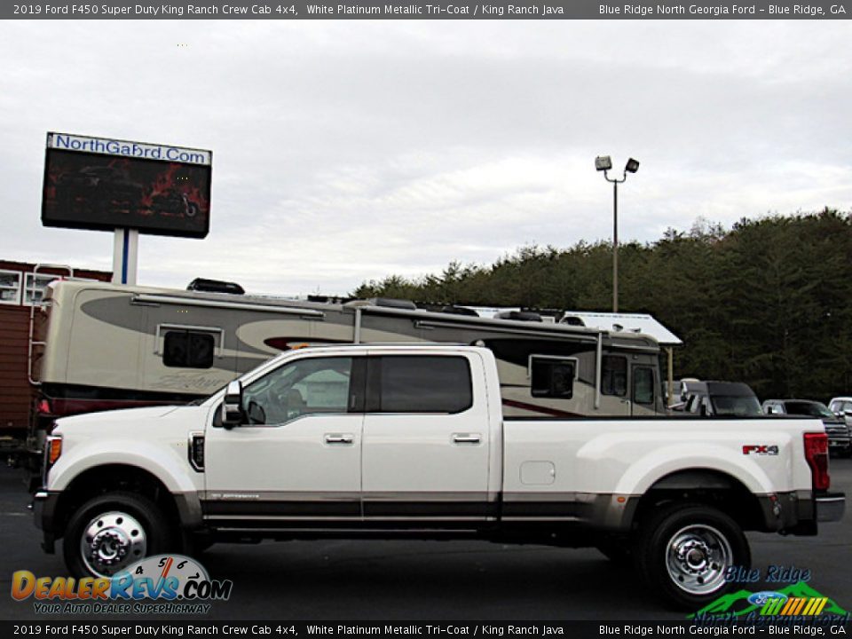 2019 Ford F450 Super Duty King Ranch Crew Cab 4x4 White Platinum Metallic Tri-Coat / King Ranch Java Photo #2