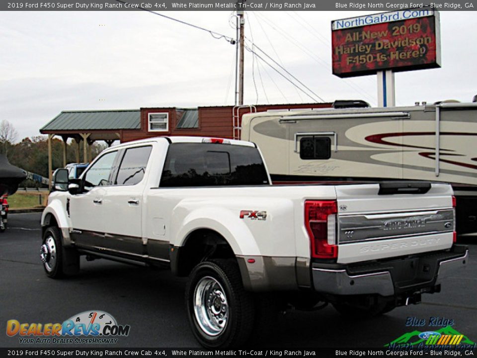 2019 Ford F450 Super Duty King Ranch Crew Cab 4x4 White Platinum Metallic Tri-Coat / King Ranch Java Photo #3