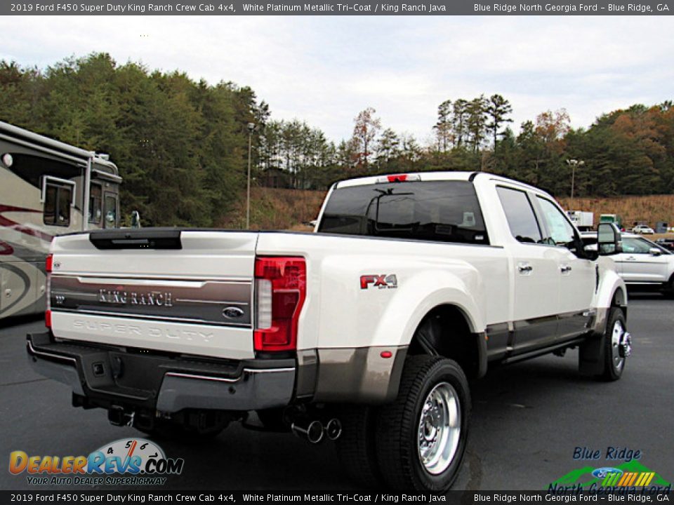 2019 Ford F450 Super Duty King Ranch Crew Cab 4x4 White Platinum Metallic Tri-Coat / King Ranch Java Photo #5