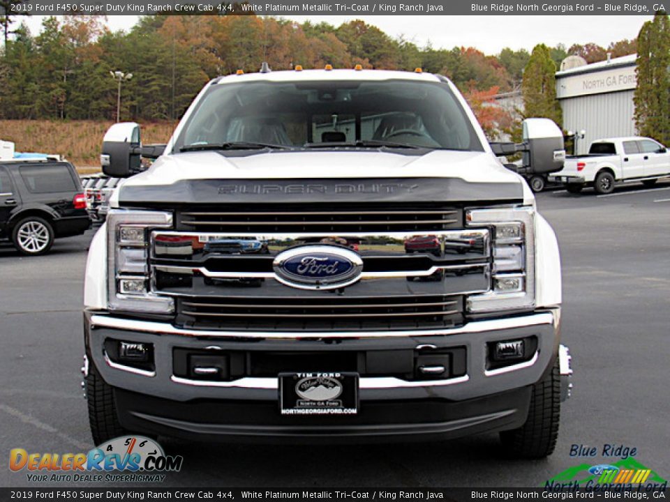 2019 Ford F450 Super Duty King Ranch Crew Cab 4x4 White Platinum Metallic Tri-Coat / King Ranch Java Photo #8