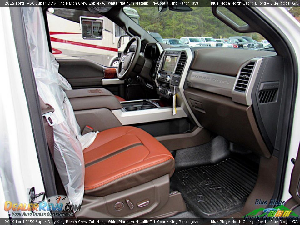 2019 Ford F450 Super Duty King Ranch Crew Cab 4x4 White Platinum Metallic Tri-Coat / King Ranch Java Photo #34