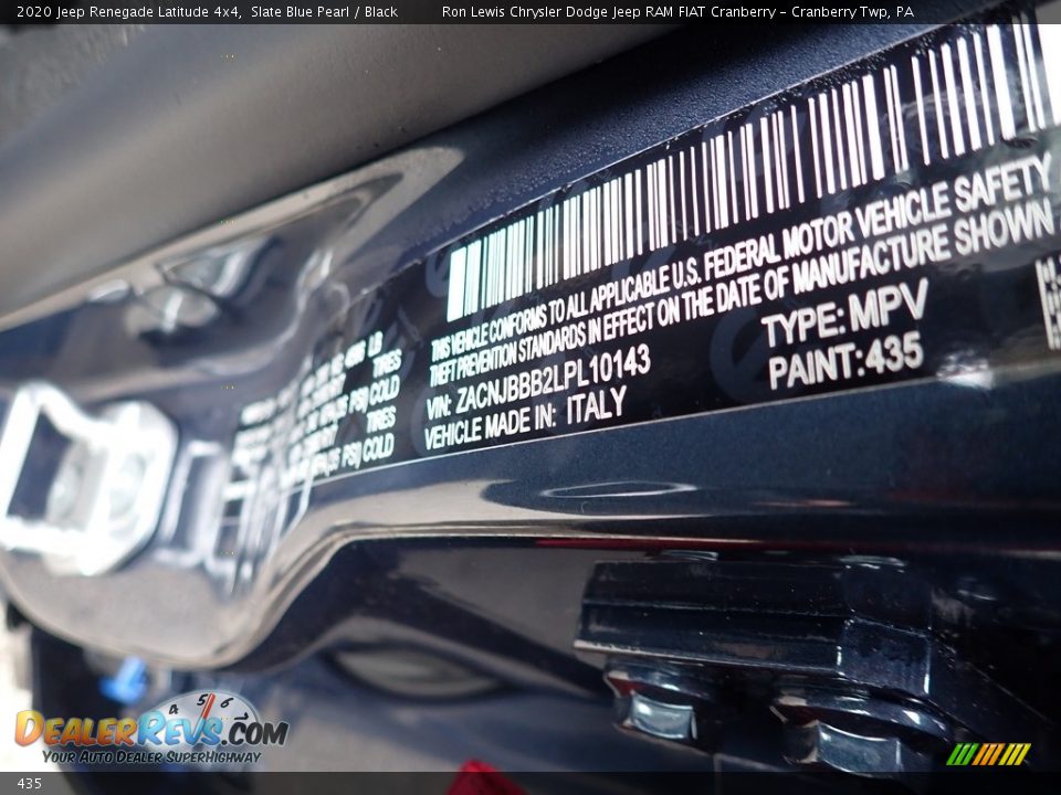 Jeep Color Code 435 Slate Blue Pearl