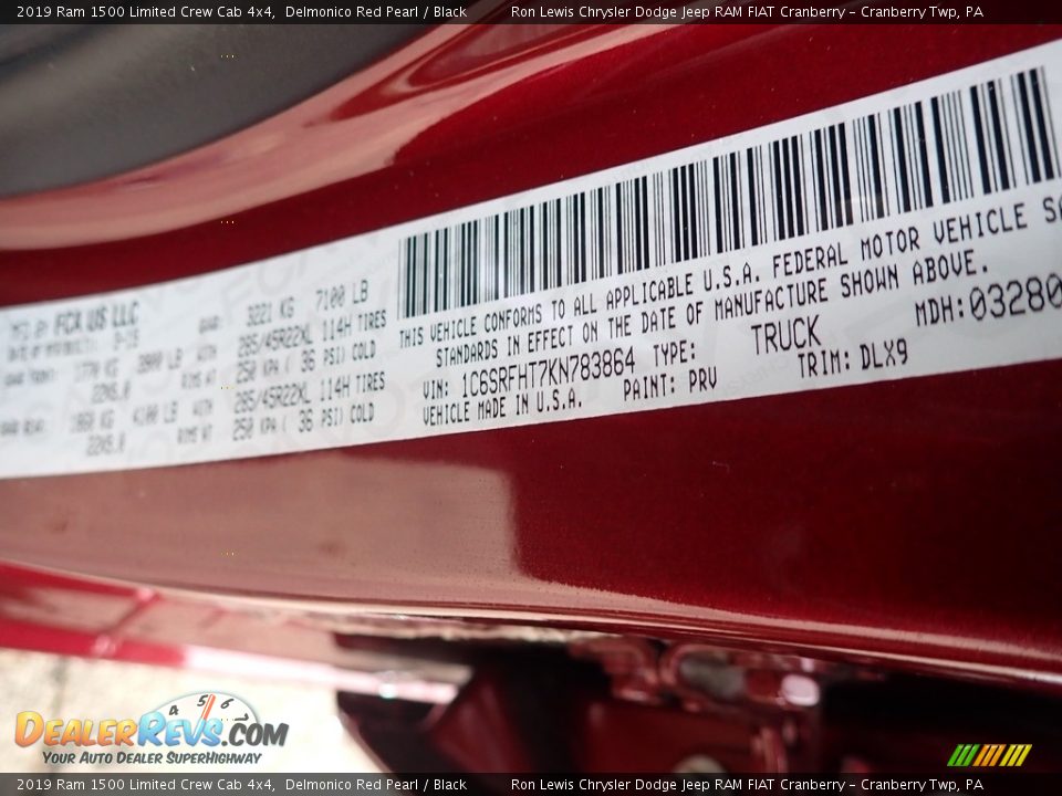 2019 Ram 1500 Limited Crew Cab 4x4 Delmonico Red Pearl / Black Photo #15