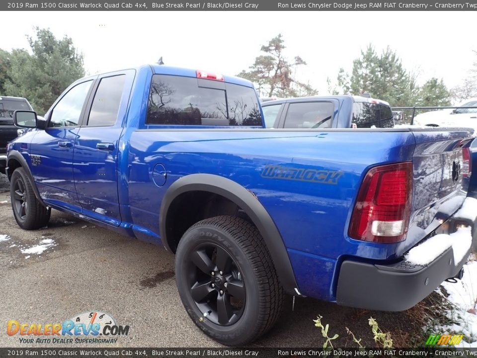 2019 Ram 1500 Classic Warlock Quad Cab 4x4 Blue Streak Pearl / Black/Diesel Gray Photo #5