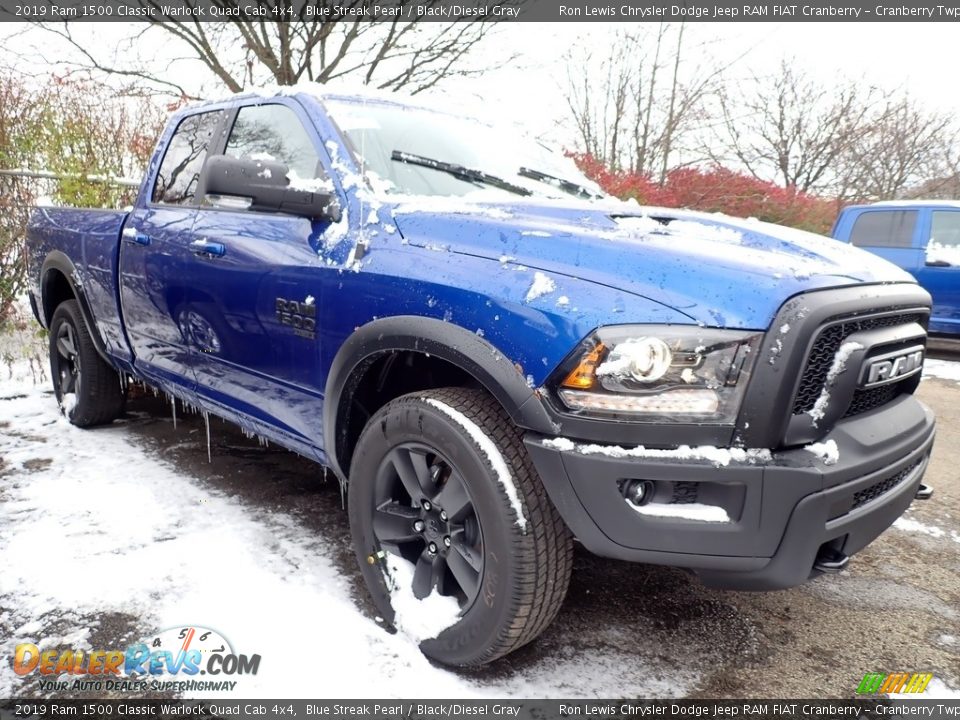 2019 Ram 1500 Classic Warlock Quad Cab 4x4 Blue Streak Pearl / Black/Diesel Gray Photo #7