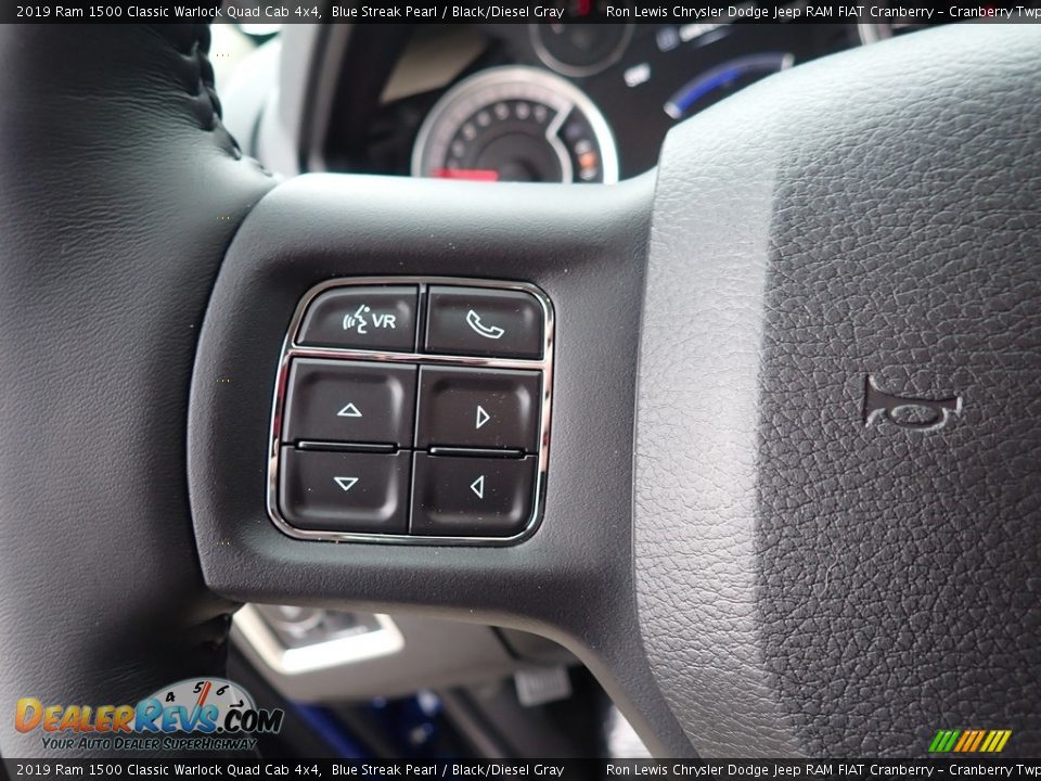 2019 Ram 1500 Classic Warlock Quad Cab 4x4 Blue Streak Pearl / Black/Diesel Gray Photo #15
