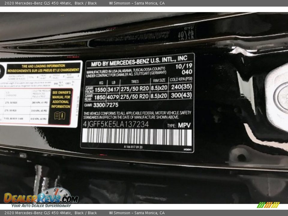 2020 Mercedes-Benz GLS 450 4Matic Black / Black Photo #11