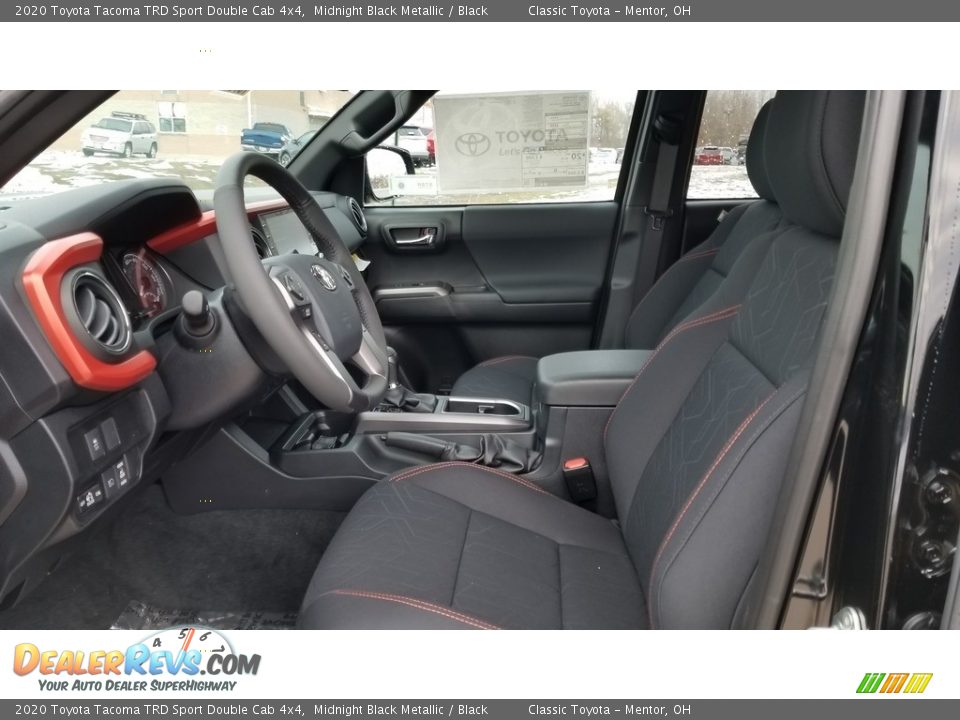 Black Interior - 2020 Toyota Tacoma TRD Sport Double Cab 4x4 Photo #2
