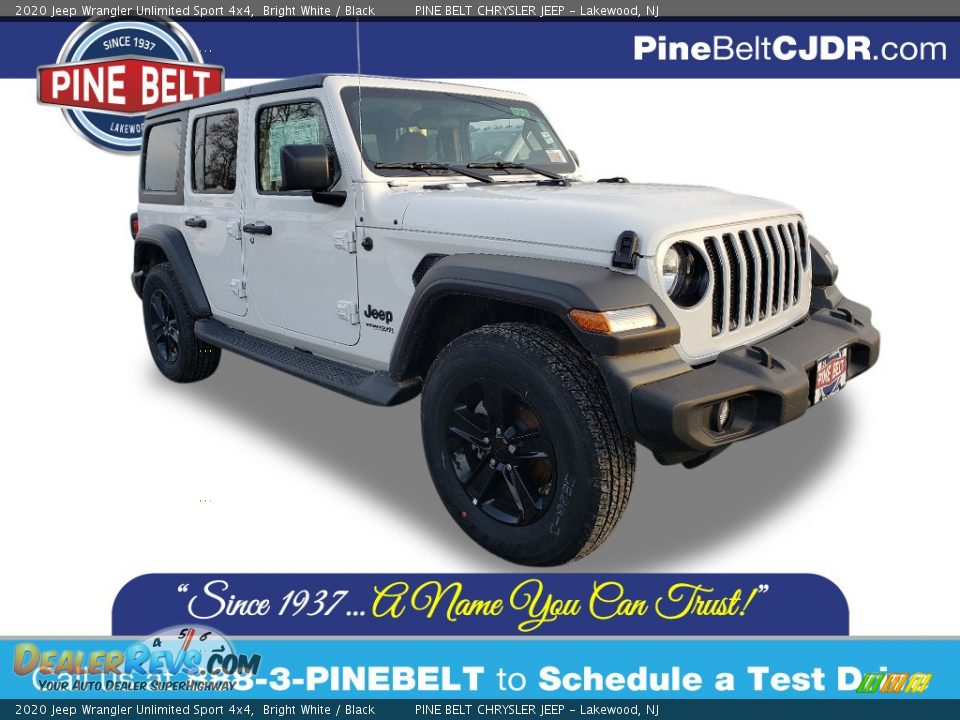 2020 Jeep Wrangler Unlimited Sport 4x4 Bright White / Black Photo #1