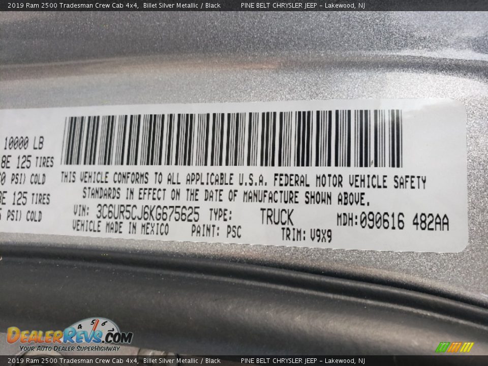 2019 Ram 2500 Tradesman Crew Cab 4x4 Billet Silver Metallic / Black Photo #10