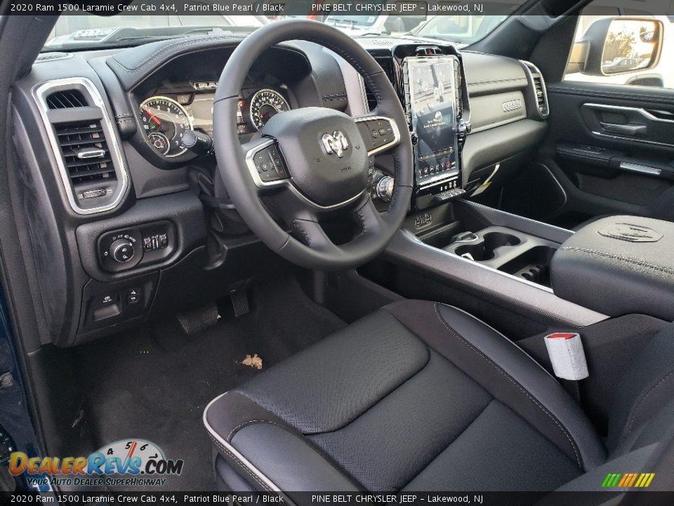 Black Interior - 2020 Ram 1500 Laramie Crew Cab 4x4 Photo #8