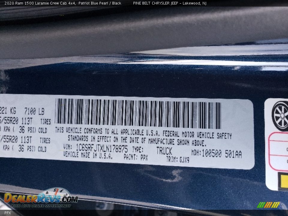 Ram Color Code PPX Patriot Blue Pearl